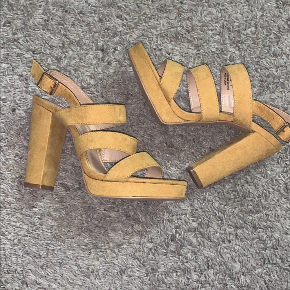 Charlotte Russe mustard yellow platform shoes